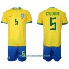 Conjunto (Camiseta+Pantalón Corto) Brasil Casemiro 5 Primera Equipación Mundial 2022 - Niño